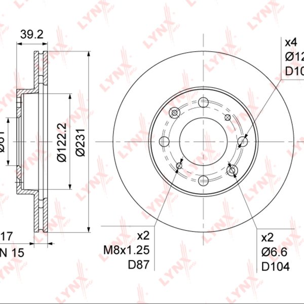 Диск тормозной перед Honda 45251-SAA-901 Lynx BN-1046 GD1 01- L13A GE6 D=231 (09C14510) 