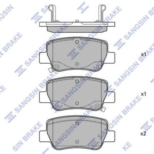 Колодки тормозные задние Toyota AZR27# ADT27# Sangsin SP-1578 (PN1838,D2296M,04466-05041)