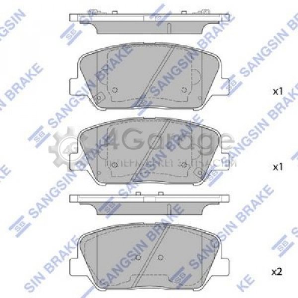 Колодки тормозные передние Hyundai Sangsin SP-1721 30 11/12-17/05 Veloster 12/06-17/04