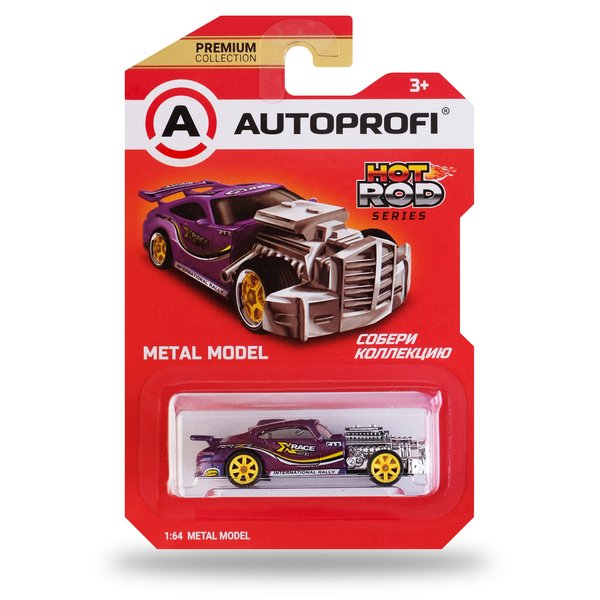 Машинка коллекционная 1:64 НОТ ROD фиолетовый ROD-001 VIOLET 3 