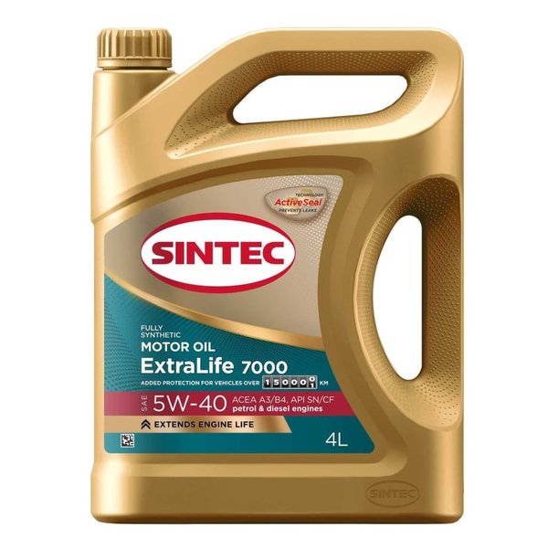 Масло моторное Sintec Extralife 7000 5W40 SN/CF 4 