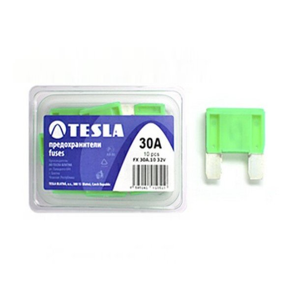 Предохранитель плоский maxi 30А (уп. 10 шт) (Tesla)