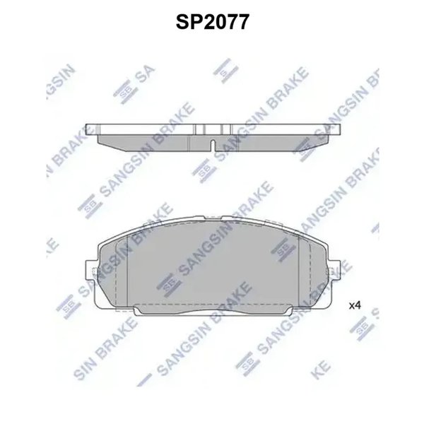 Колодки тормозные передние Toyota RCH11/4# KCH1#/4# VCH1#/2# RZH10#/11#/12#/133/18 Sangsin SP-2077