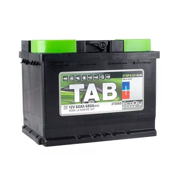 Аккумулятор Tab Ecodry Stop&amp;amp;Go AGM 60 а/ч L