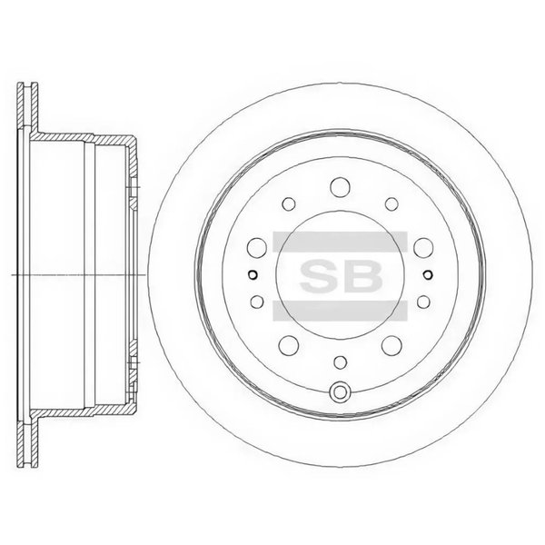 Диск тормозной задн Toyota 42431-60281 Sangsin SD4036 UZJ100 HDJ100 LX470 D=329,2 (DF44830  