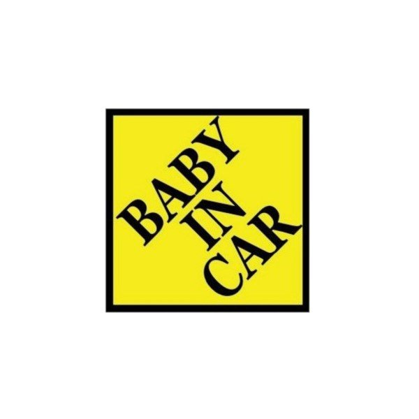 Наклейка квадр. Baby in car (160*160) наруж Фон желтый цвет черный (уп. 10шт) A-STICKER